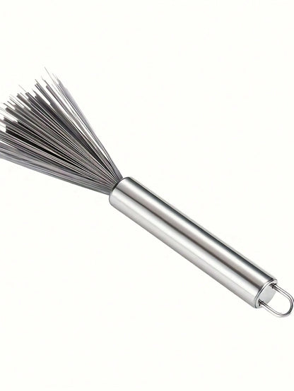 1pc Multi-Purpose Long Handle Hanging Cleaning Brush Stainless Steel No Power Required Convenient Cleaning Tool For Living Spaces