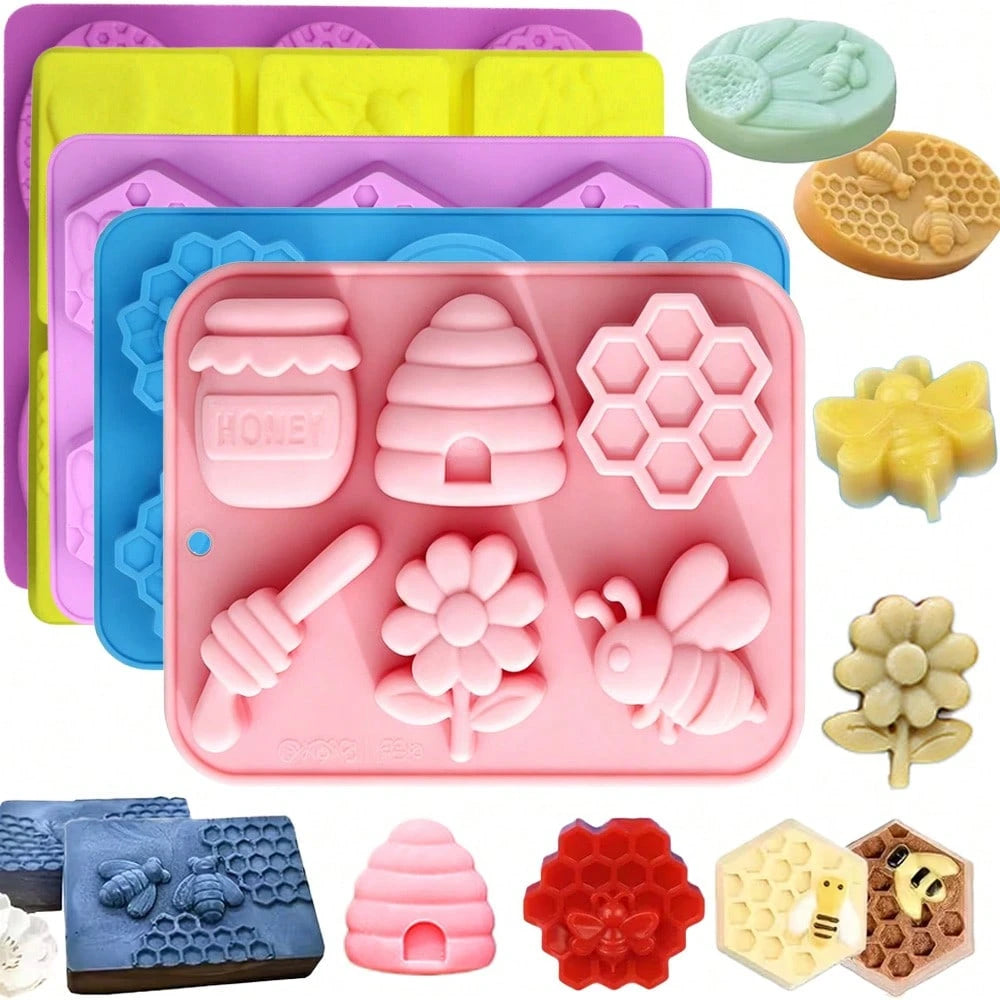1pc Multi-Style Honeycomb Silicone Mold, Honeycomb Handmade Soap Mold, Insect Bee Theme DIY Craft 3D Art Relief Mold, Handmade Soap Mold, Candle Mold, Aromatherapy Plaster Mold, Epoxy Resin Mold