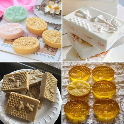 1pc Multi-Style Honeycomb Silicone Mold, Honeycomb Handmade Soap Mold, Insect Bee Theme DIY Craft 3D Art Relief Mold, Handmade Soap Mold, Candle Mold, Aromatherapy Plaster Mold, Epoxy Resin Mold
