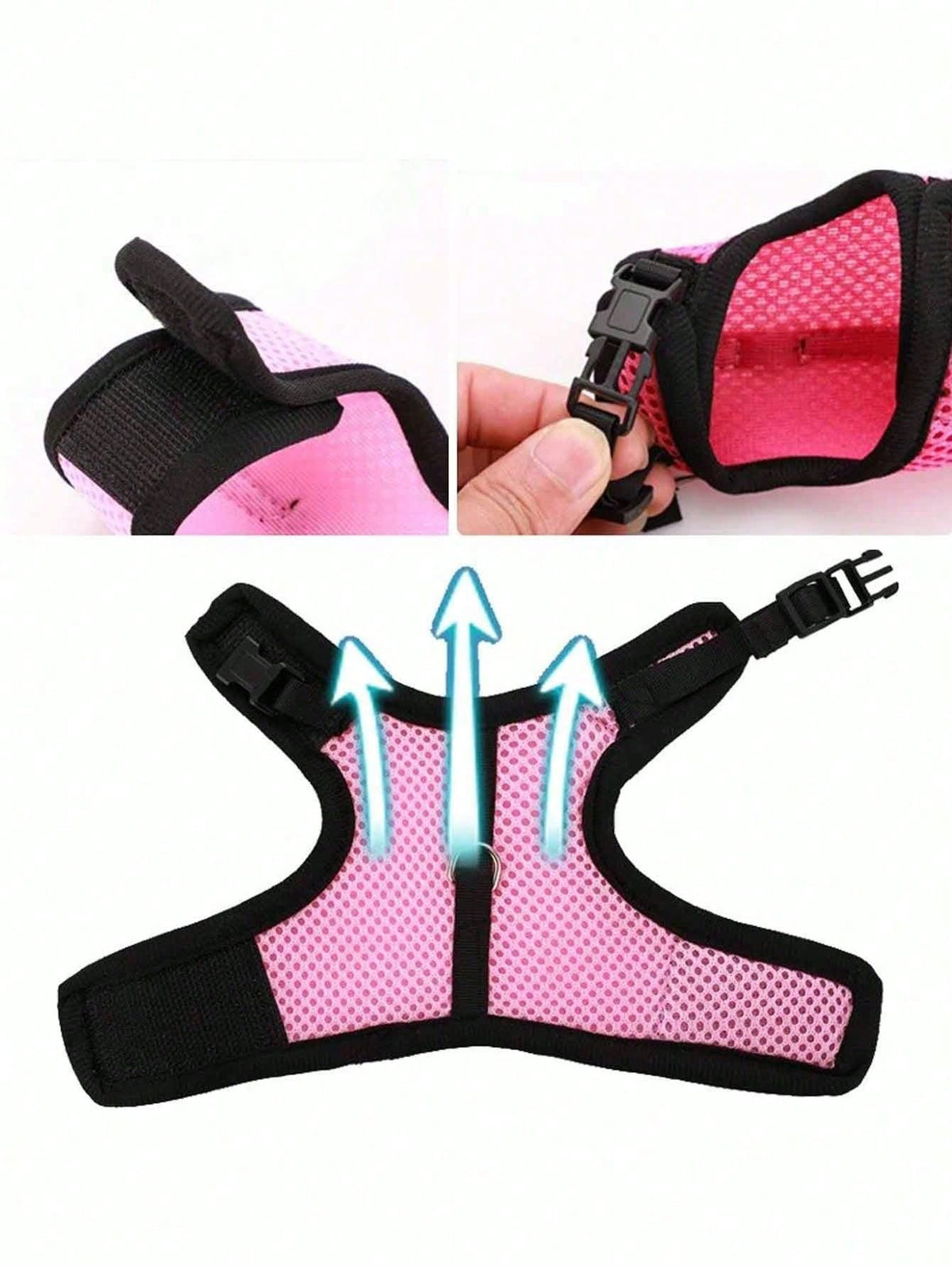 1pc Multicolor Rabbit Harness With Leash, Adjustable Rabbit Chest Strap, Cute Pet Collar And Leash Set For Small Animals Like Rabbit, Ferret, Lizard, Guinea Pig, Hamster