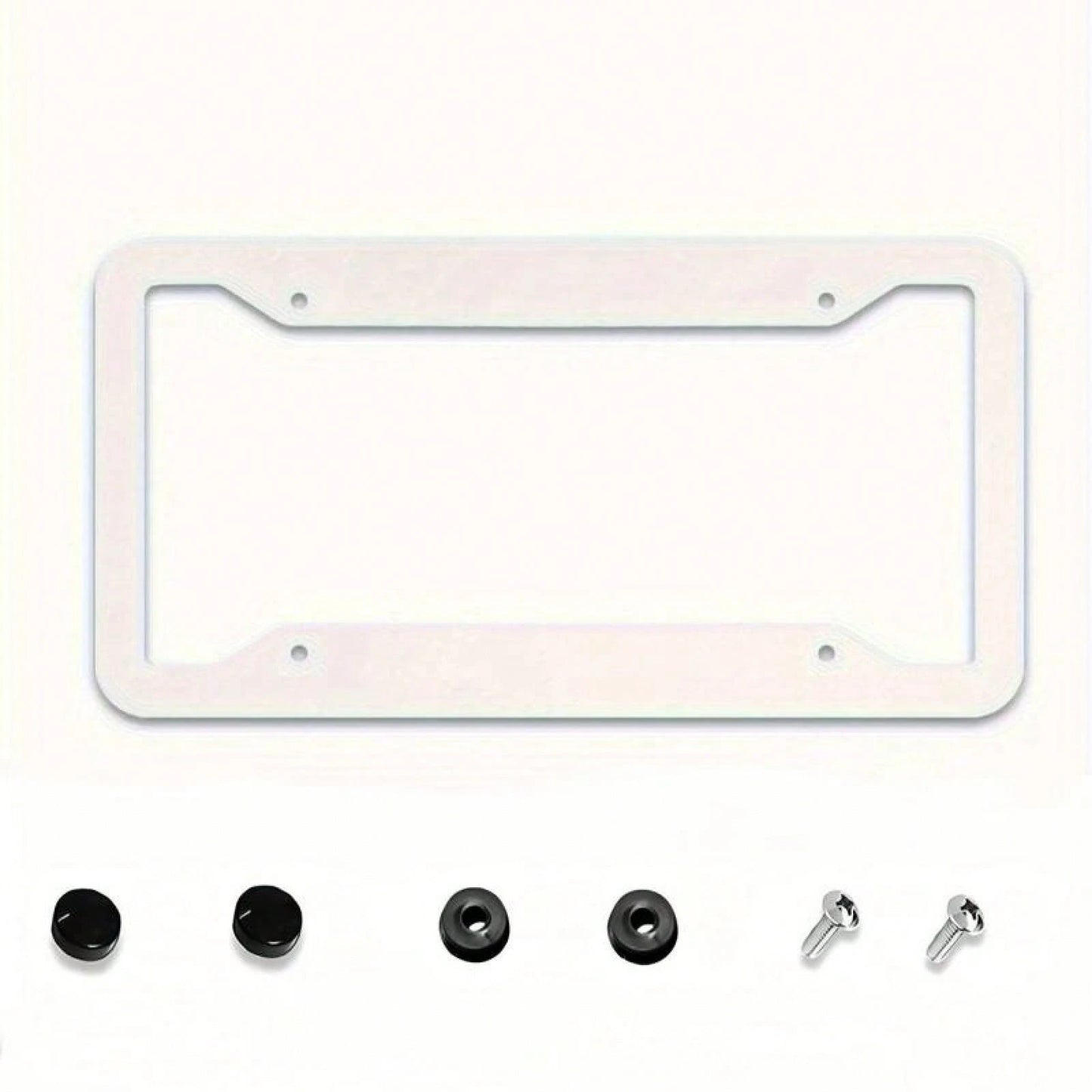 1PC Mustang Themed License Plate Frame, 2D Flat Design, Black Background With White Text, 12X 6inch Aluminum, Suitable For All Car Models, Exclusive Personalized Rear Decoration, A Must-Have For Must