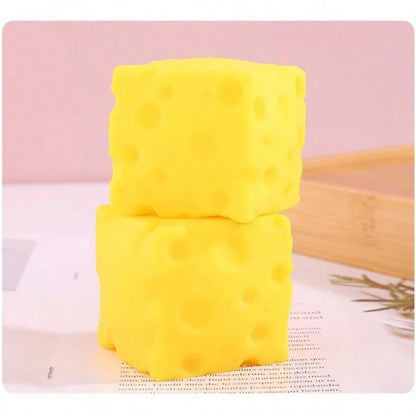 1PC New Cube Cheese Squishy Toy, Realistic Slow Rebound Decompression Fidget Toy, Perfect Holiday Gift For Christmas Halloween Easter Birthdays, Ideal For Kids Teens Adults & Gaming Enthusiasts