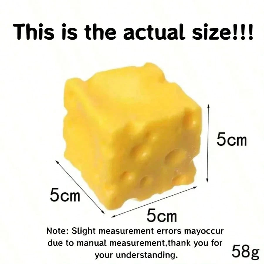 1PC New Cube Cheese Squishy Toy, Realistic Slow Rebound Decompression Fidget Toy, Perfect Holiday Gift For Christmas Halloween Easter Birthdays, Ideal For Kids Teens Adults & Gaming Enthusiasts