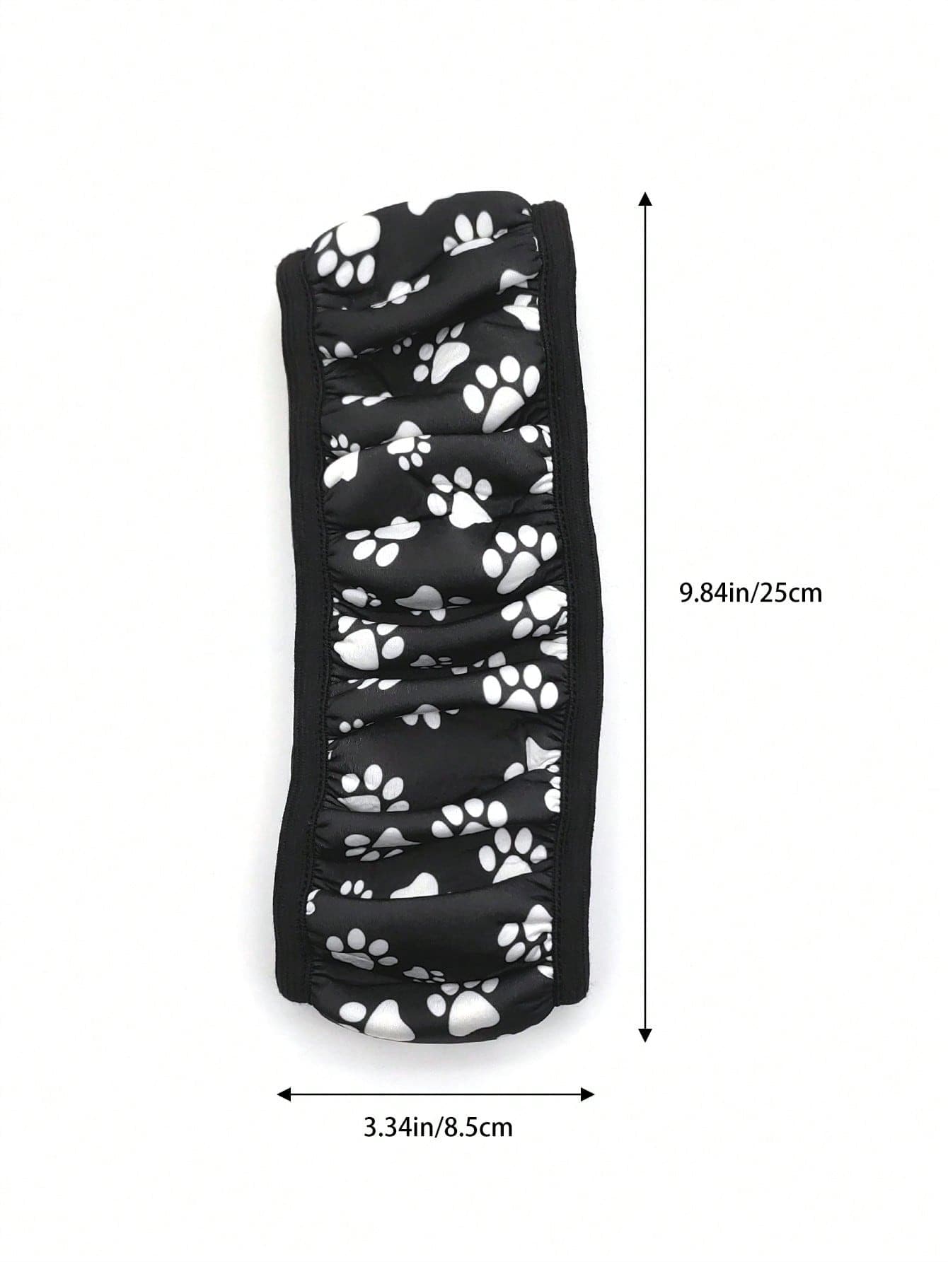 1pc New Cute Puppy Paw Print Car Steering Wheel Cover, Elastic Stretch Comfortable Non-Slip Protective Cover, Universal For All Seasons