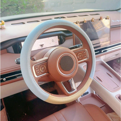 1pc New Cute Style Car Steering Wheel Cover Interior Pearl Decor Non-Slip Anti-Freeze Steering Wheel Cover With Inner Ring