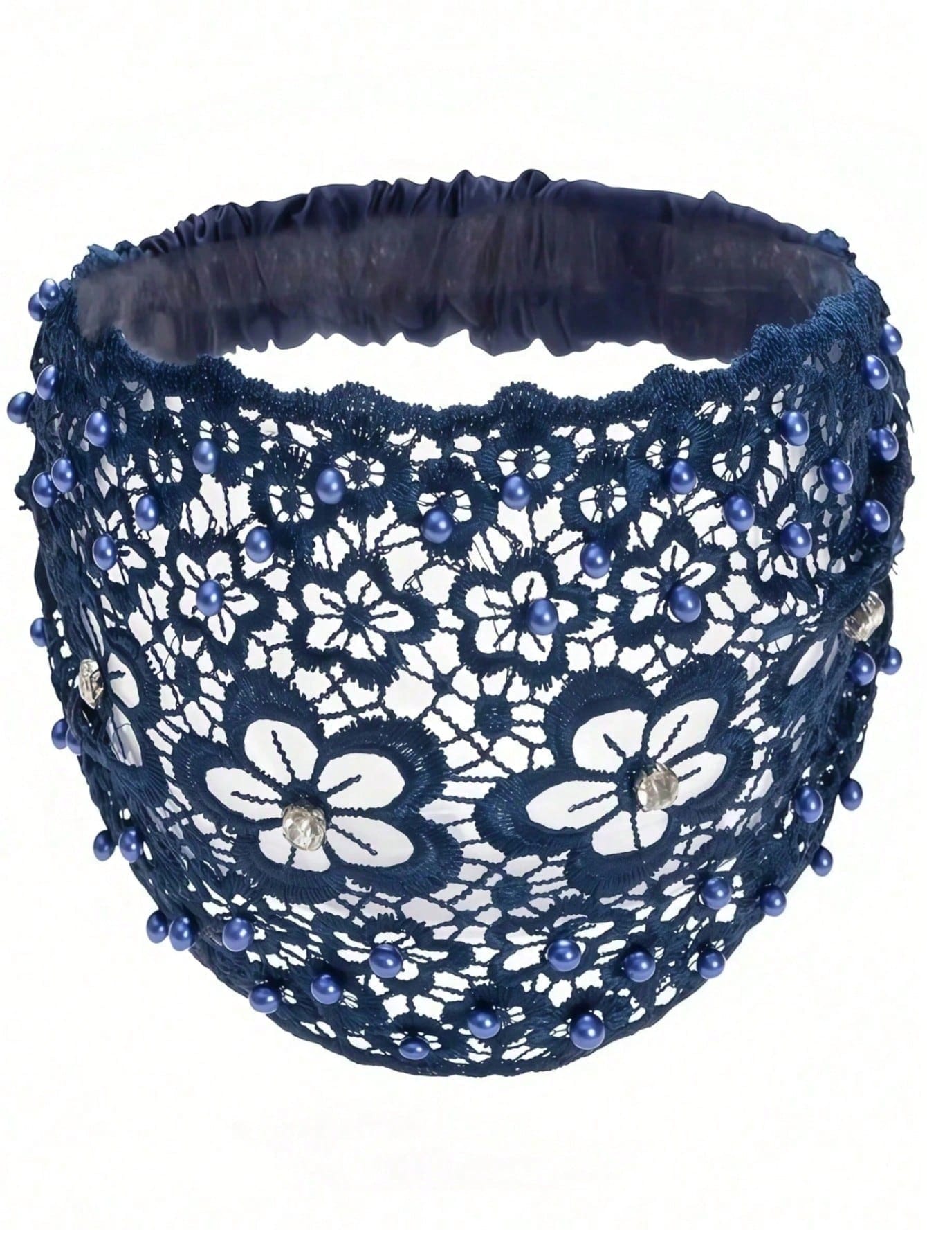 1pc New Wide-Banded Hollow Plum Blossom Design Headband, Hair Accessory