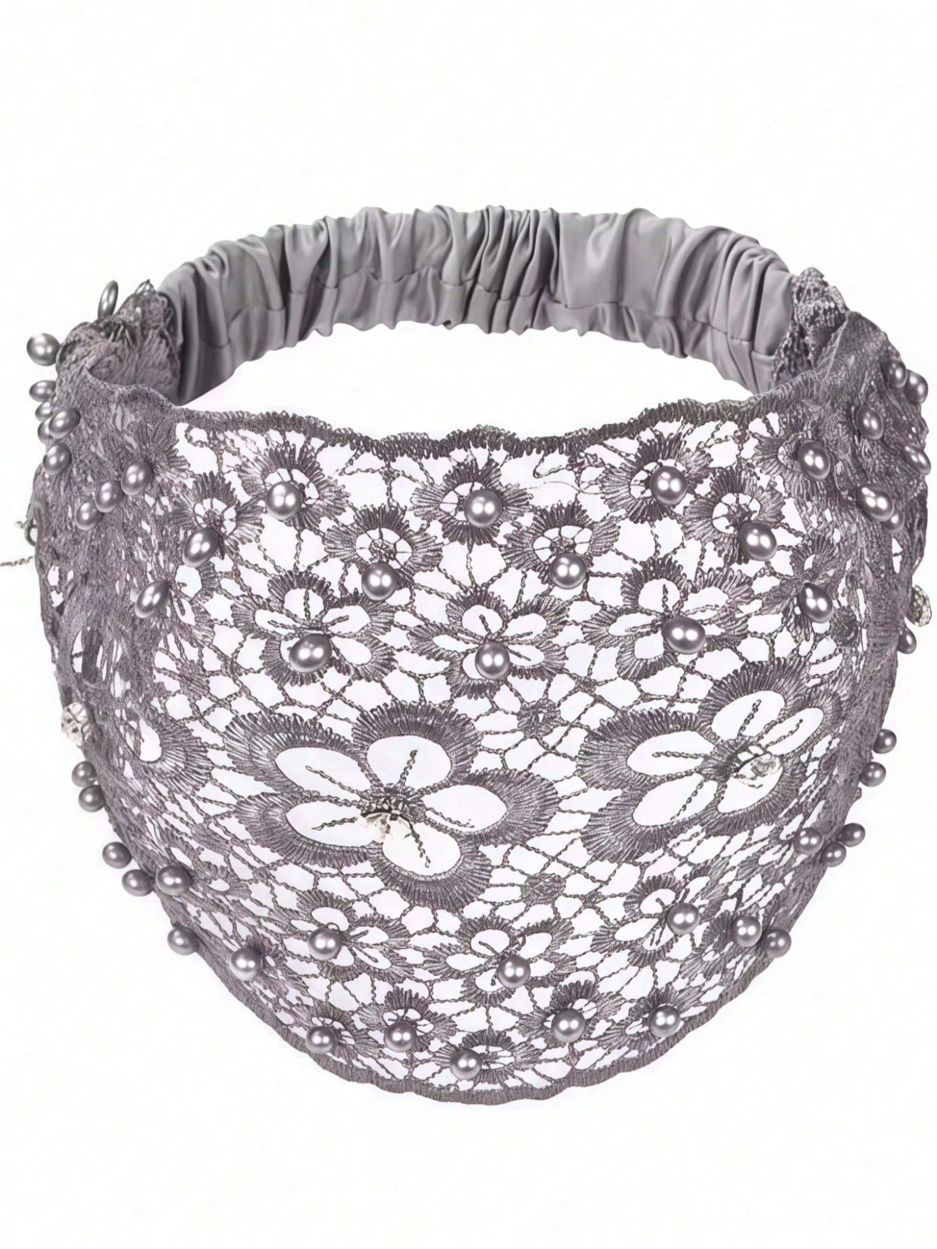 1pc New Wide-Banded Hollow Plum Blossom Design Headband, Hair Accessory