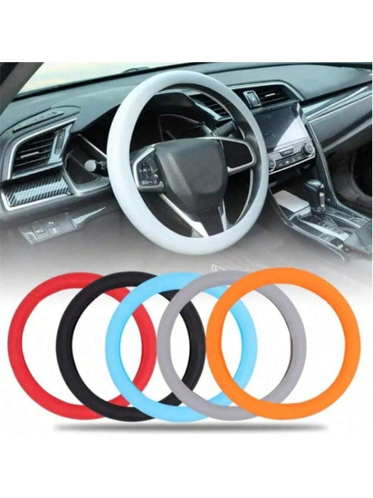 1pc Non-Slip Silicone Steering Wheel Protector, Car Steering Wheel Protective Cover, Non-Slip Elastic Stretch Car Steering Wheel Cover