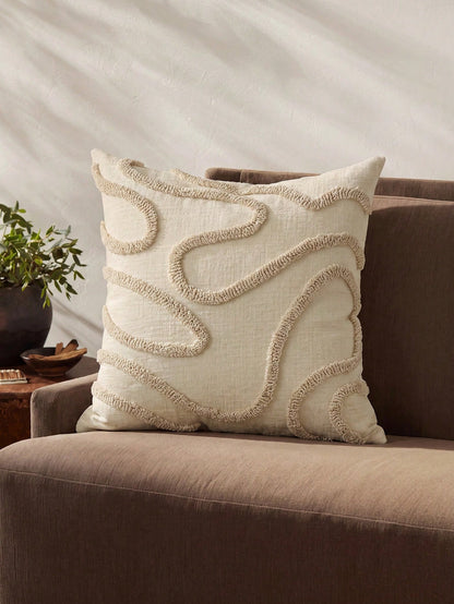 1pc Nordic Ins Style Embroidered Throw Pillow, Sofa Bed Head Pillow Lumbar Pillow, With Tufted Tassels, Suitable For Bay Window, Floor Cushion, Etc., Size 45*45cm, Autumn Decoration, Room Decor