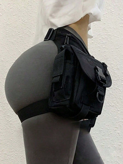 1pc Outdoor Sports Photography Single-Shoulder Crossbody Bag, Waterproof Motorcycle Lure Leg Bag, Oxford Fabric Tactical Waist Bag, Women's Leg Bag