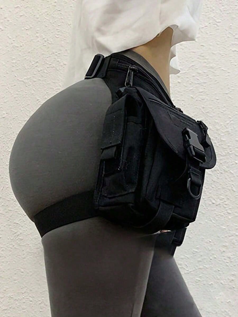 1pc Outdoor Sports Photography Single-Shoulder Crossbody Bag, Waterproof Motorcycle Lure Leg Bag, Oxford Fabric Tactical Waist Bag, Women's Leg Bag