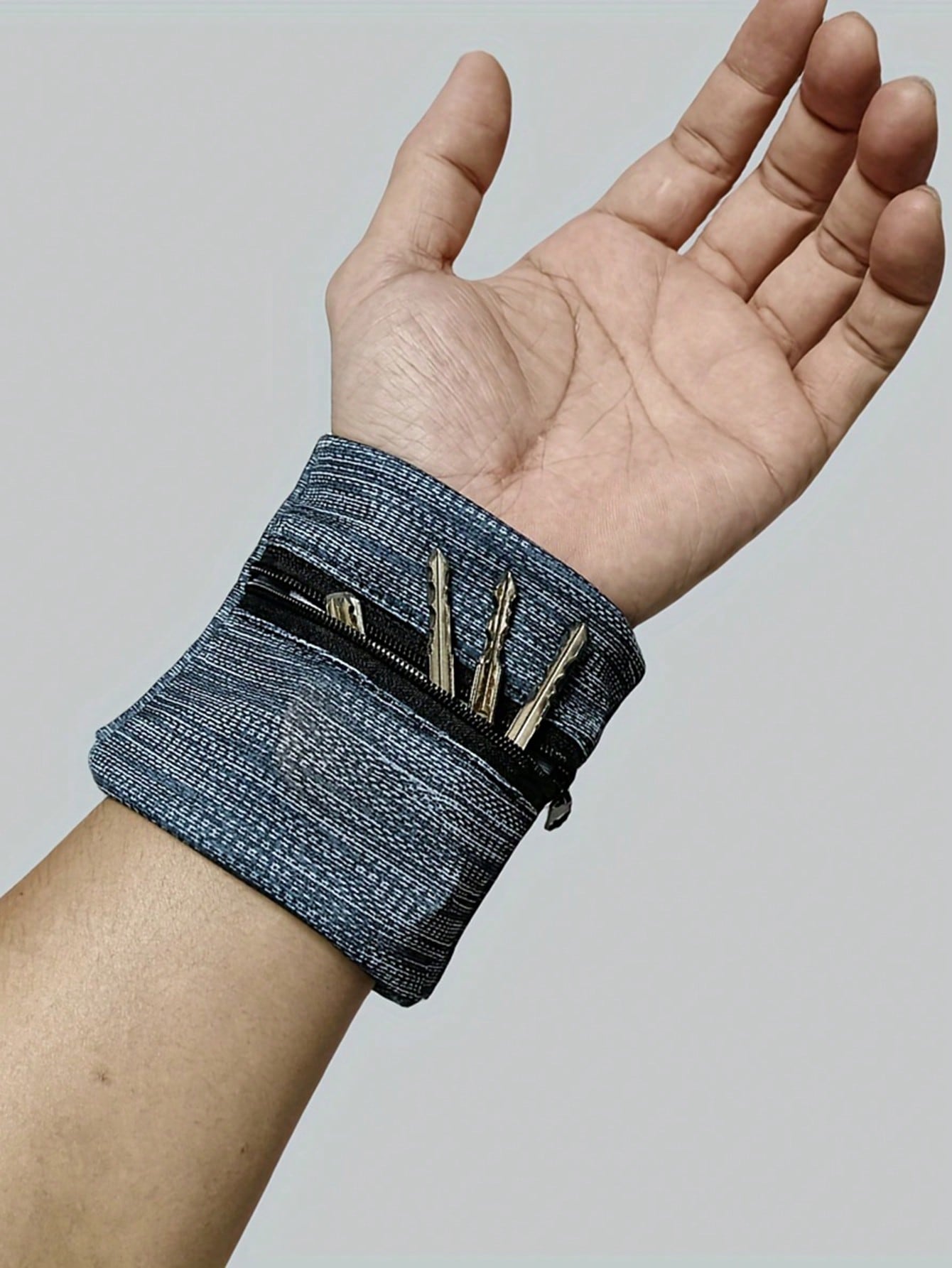 1pc Outdoor Sports Wrist Pouch/Arm Bag/Wallet/Wristband With Phone Pocket, Cycling, Running Fitness Unisex Running Hand Wrist Guard Storage Bag, Zipper Sweat Band Wrist Support Wristband Sweatband Wri