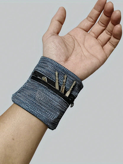 1pc Outdoor Sports Wrist Pouch/Arm Bag/Wallet/Wristband With Phone Pocket, Cycling, Running Fitness Unisex Running Hand Wrist Guard Storage Bag, Zipper Sweat Band Wrist Support Wristband Sweatband Wri