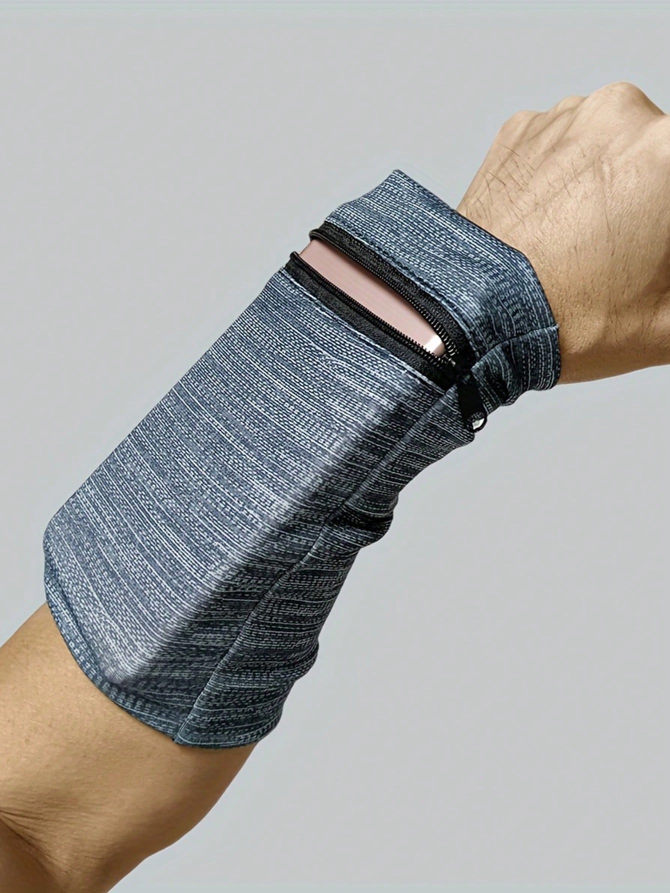 1pc Outdoor Sports Wrist Pouch/Arm Bag/Wallet/Wristband With Phone Pocket, Cycling, Running Fitness Unisex Running Hand Wrist Guard Storage Bag, Zipper Sweat Band Wrist Support Wristband Sweatband Wri