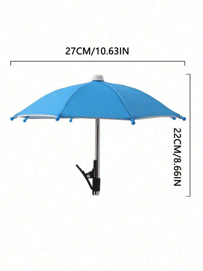 1PC Phone Clip On Sun Umbrella, Waterproof Anti-Glare Mini UV Protection Parasol With Phone Holder, Light Rain Resistant Universal Phone Shade Cover, Outdoor Travel Camping Fitness Study Holiday Essen