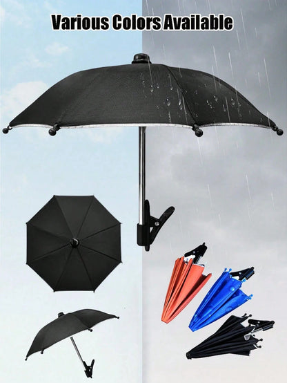 1PC Phone Clip On Sun Umbrella, Waterproof Anti-Glare Mini UV Protection Parasol With Phone Holder, Light Rain Resistant Universal Phone Shade Cover, Outdoor Travel Camping Fitness Study Holiday Essen