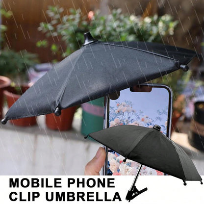 1PC Phone Clip On Sun Umbrella, Waterproof Anti-Glare Mini UV Protection Parasol With Phone Holder, Light Rain Resistant Universal Phone Shade Cover, Outdoor Travel Camping Fitness Study Holiday Essen