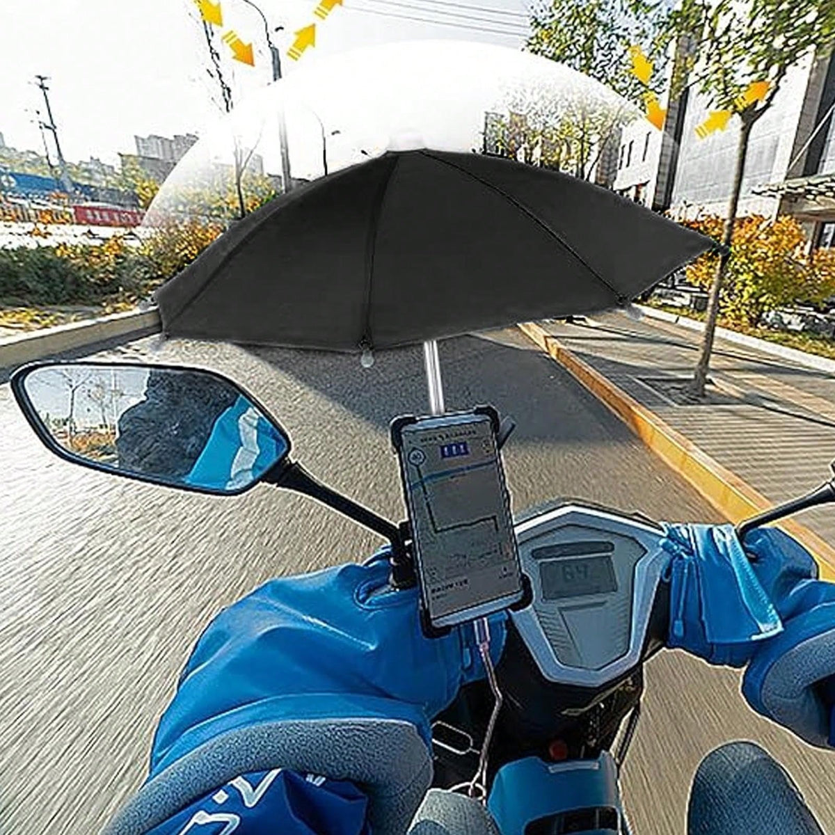 1PC Phone Clip On Sun Umbrella, Waterproof Anti-Glare Mini UV Protection Parasol With Phone Holder, Light Rain Resistant Universal Phone Shade Cover, Outdoor Travel Camping Fitness Study Holiday Essen