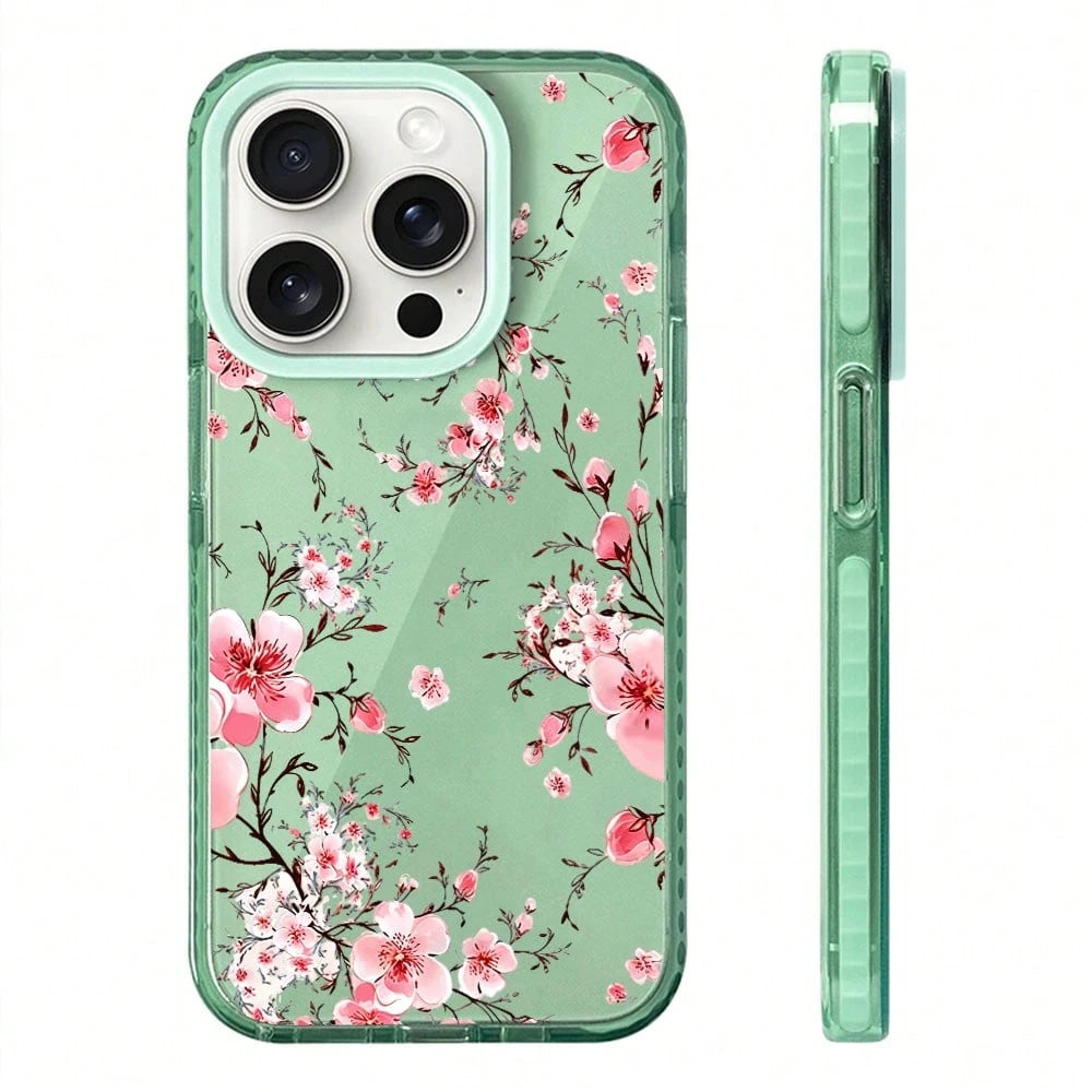 1PC Pink Cherry Blossom Phone Case, Watercolor Style, Phone Case For IPhone 17 Pro Max 17 Air 17Pro 16 15 14 13 12 11 Pro Max, Floral Gift, Spring Blossom Design, Delicate Pink Flowers Theme, Artistic