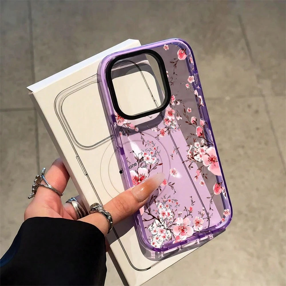 1PC Pink Cherry Blossom Phone Case, Watercolor Style, Phone Case For IPhone 17 Pro Max 17 Air 17Pro 16 15 14 13 12 11 Pro Max, Floral Gift, Spring Blossom Design, Delicate Pink Flowers Theme, Artistic