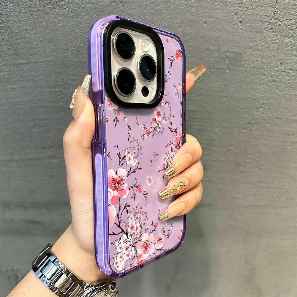 1PC Pink Cherry Blossom Phone Case, Watercolor Style, Phone Case For IPhone 17 Pro Max 17 Air 17Pro 16 15 14 13 12 11 Pro Max, Floral Gift, Spring Blossom Design, Delicate Pink Flowers Theme, Artistic