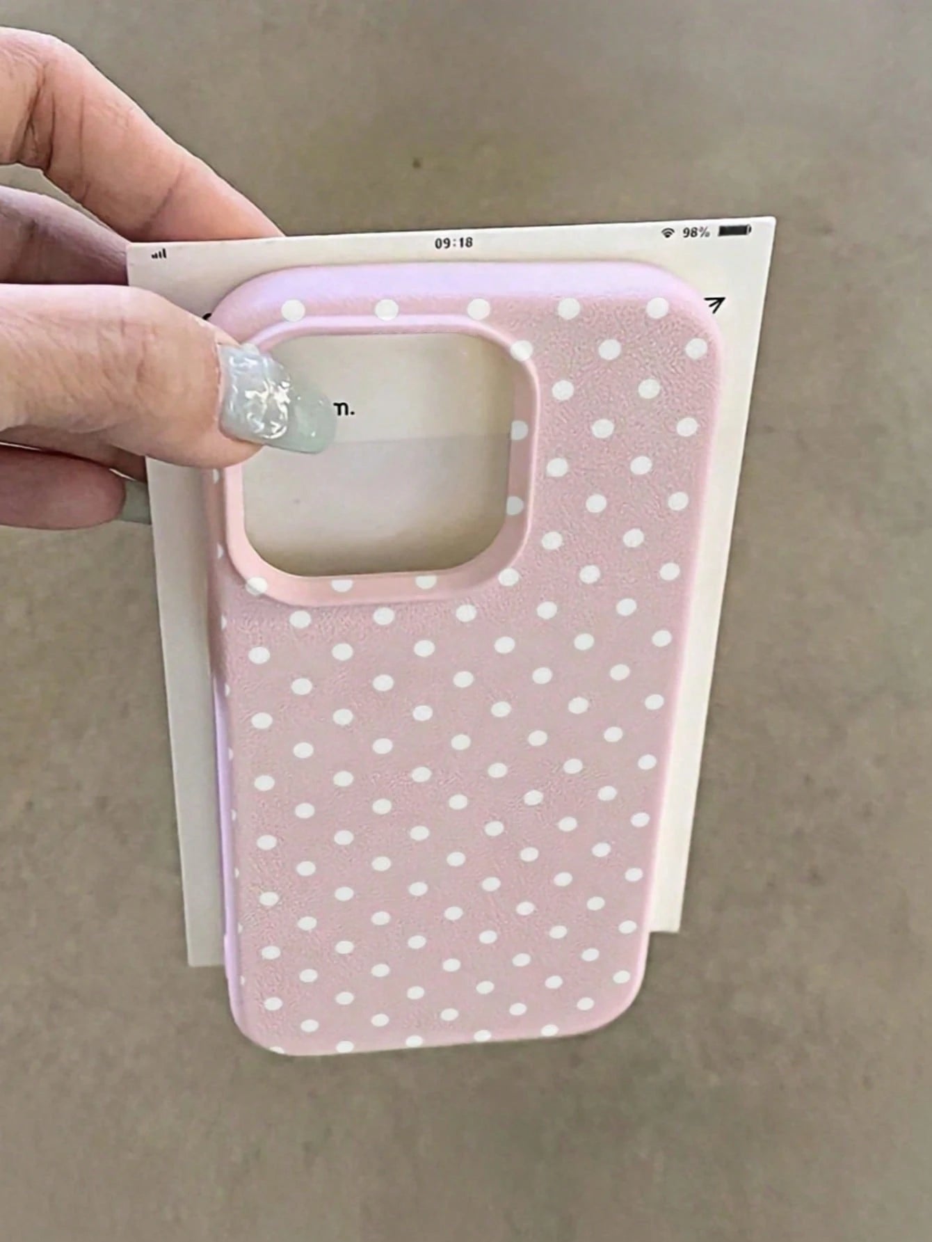 1pc Pink Minimalist White Polka Dot Artistic Pattern Matte Textured Full Coverage Shockproof TPU Fashionable Phone Case Compatible With IPhone 17, 16, 15, 14, 13, 12, 11 Pro Max/Plus/XR/7/8 Office Gif