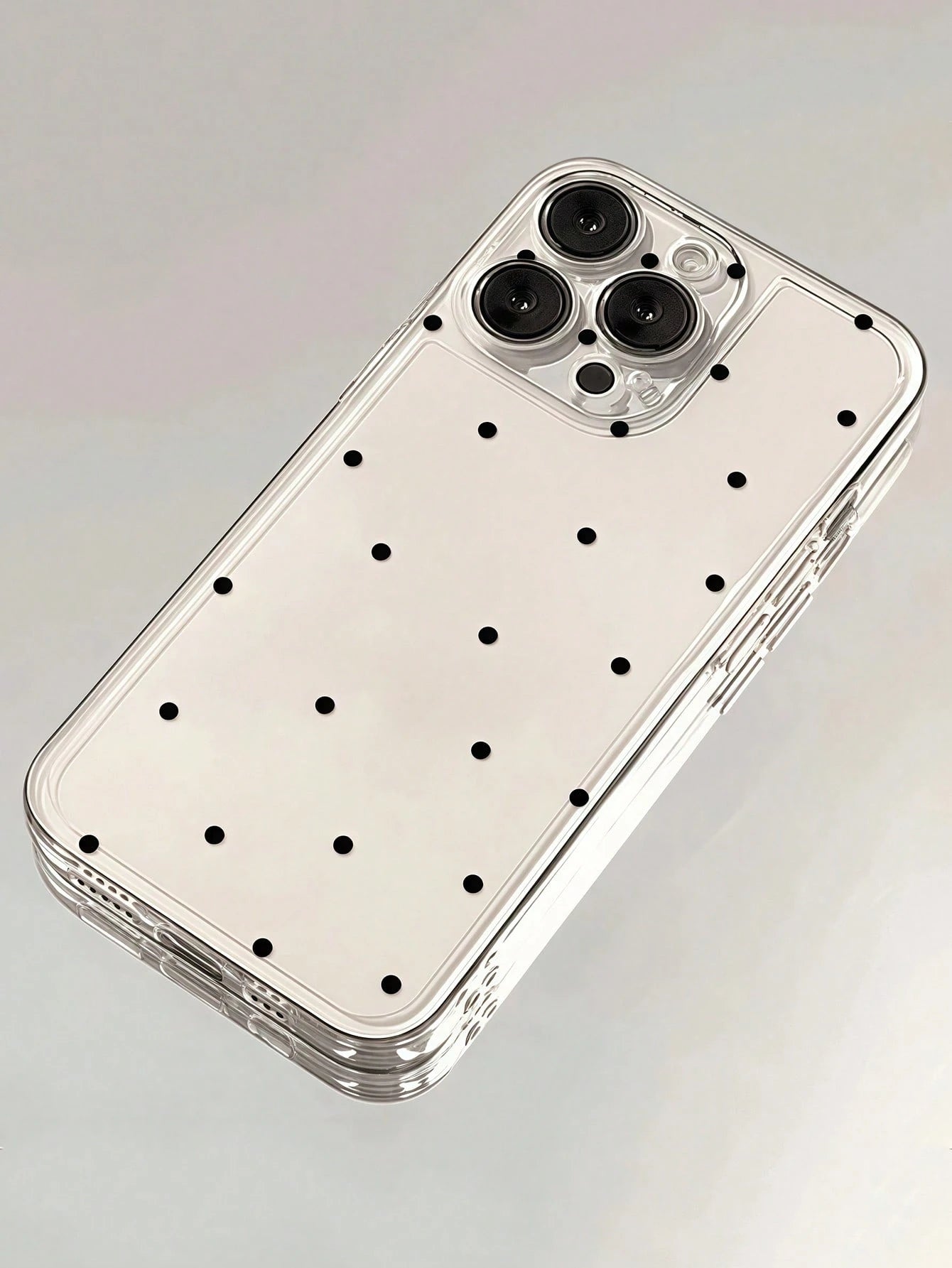 1pc Pink Minimalist White Polka Dot Artistic Pattern Matte Textured Full Coverage Shockproof TPU Fashionable Phone Case Compatible With IPhone 17, 16, 15, 14, 13, 12, 11 Pro Max/Plus/XR/7/8 Office Gif