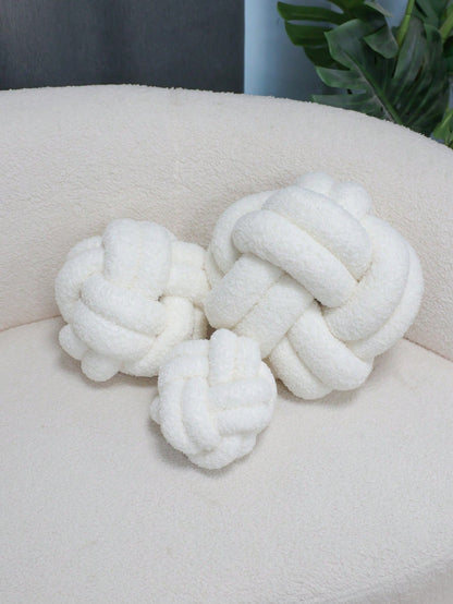 1pc Plush Sherpa Knot Ball Decorative Pillow, Home Decor Accent Cushion For Sofa Bedroom, Halloween Gift