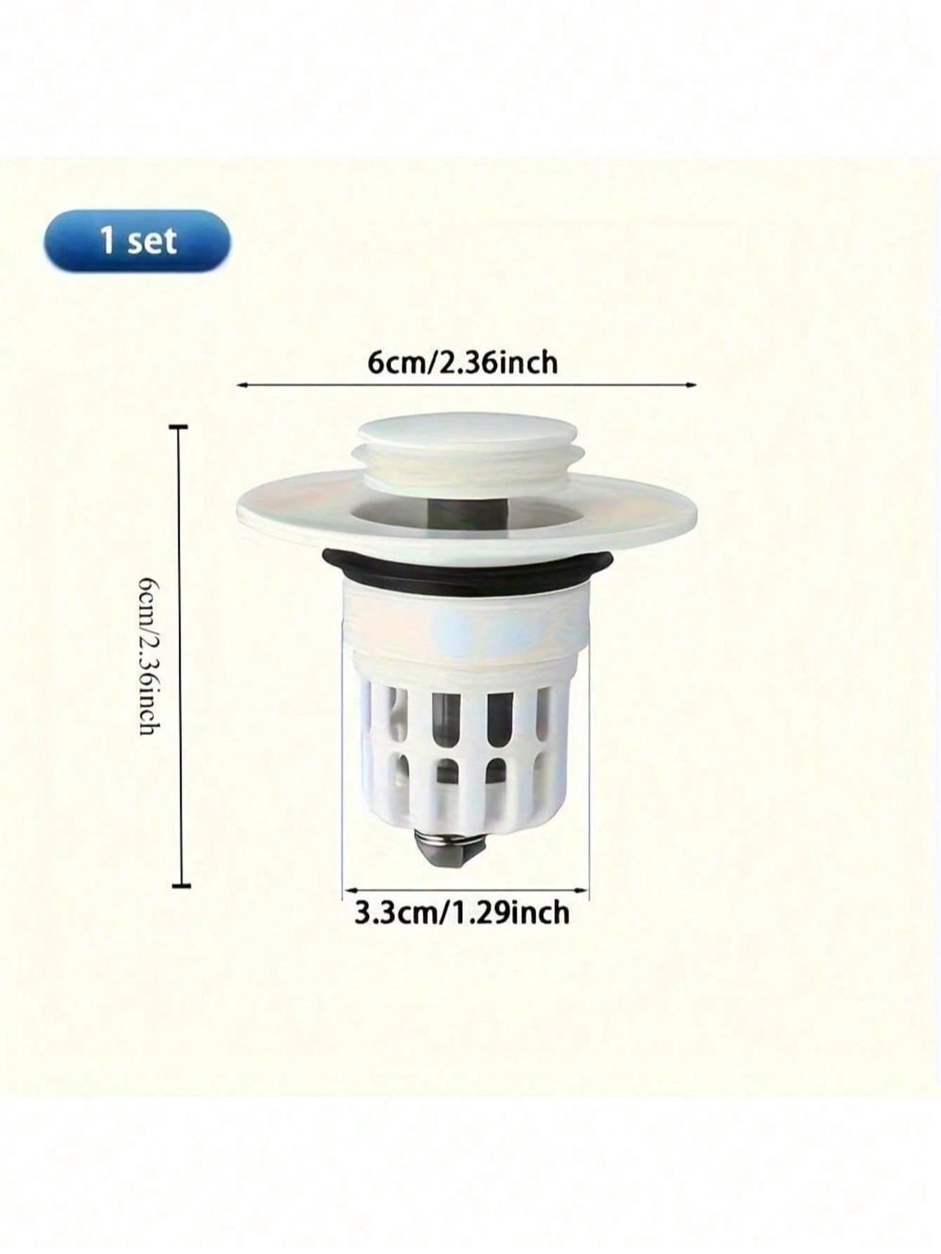 1pc Pop-Up Bathroom Sink Drain Stopper - Multifunctional Pressure Filter, Durable Plastic Material, Bathroom Sink Anti-Clogging, Essential Drainage Accessory, Sink Drain Filter, Household Hair Catcher