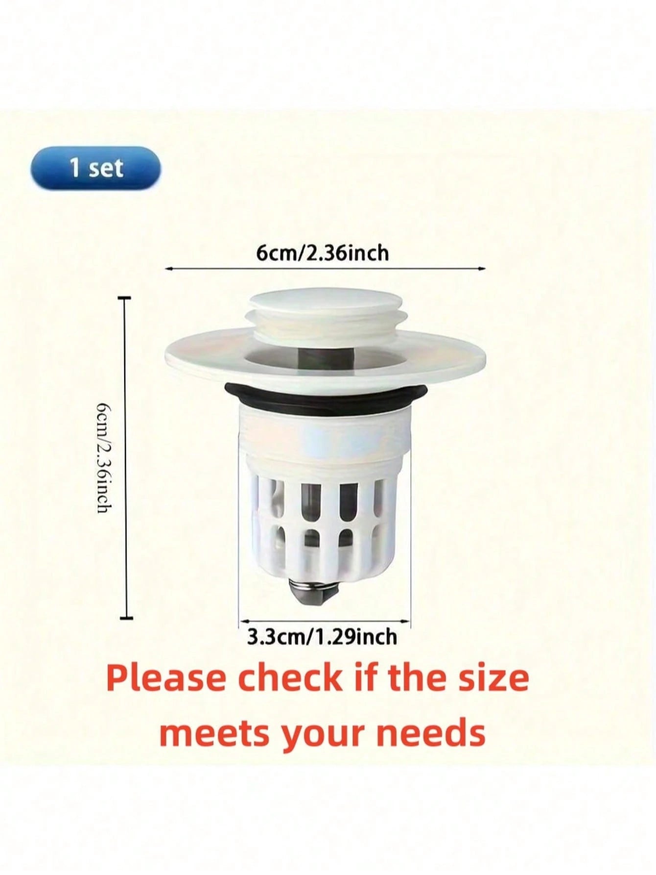 1pc Pop-Up Bathroom Sink Drain Stopper - Multifunctional Pressure Filter, Durable Plastic Material, Bathroom Sink Anti-Clogging, Essential Drainage Accessory, Sink Drain Filter, Household Hair Catcher