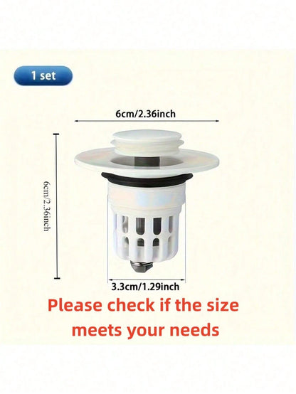 1pc Pop-Up Bathroom Sink Drain Stopper - Multifunctional Pressure Filter, Durable Plastic Material, Bathroom Sink Anti-Clogging, Essential Drainage Accessory, Sink Drain Filter, Household Hair Catcher