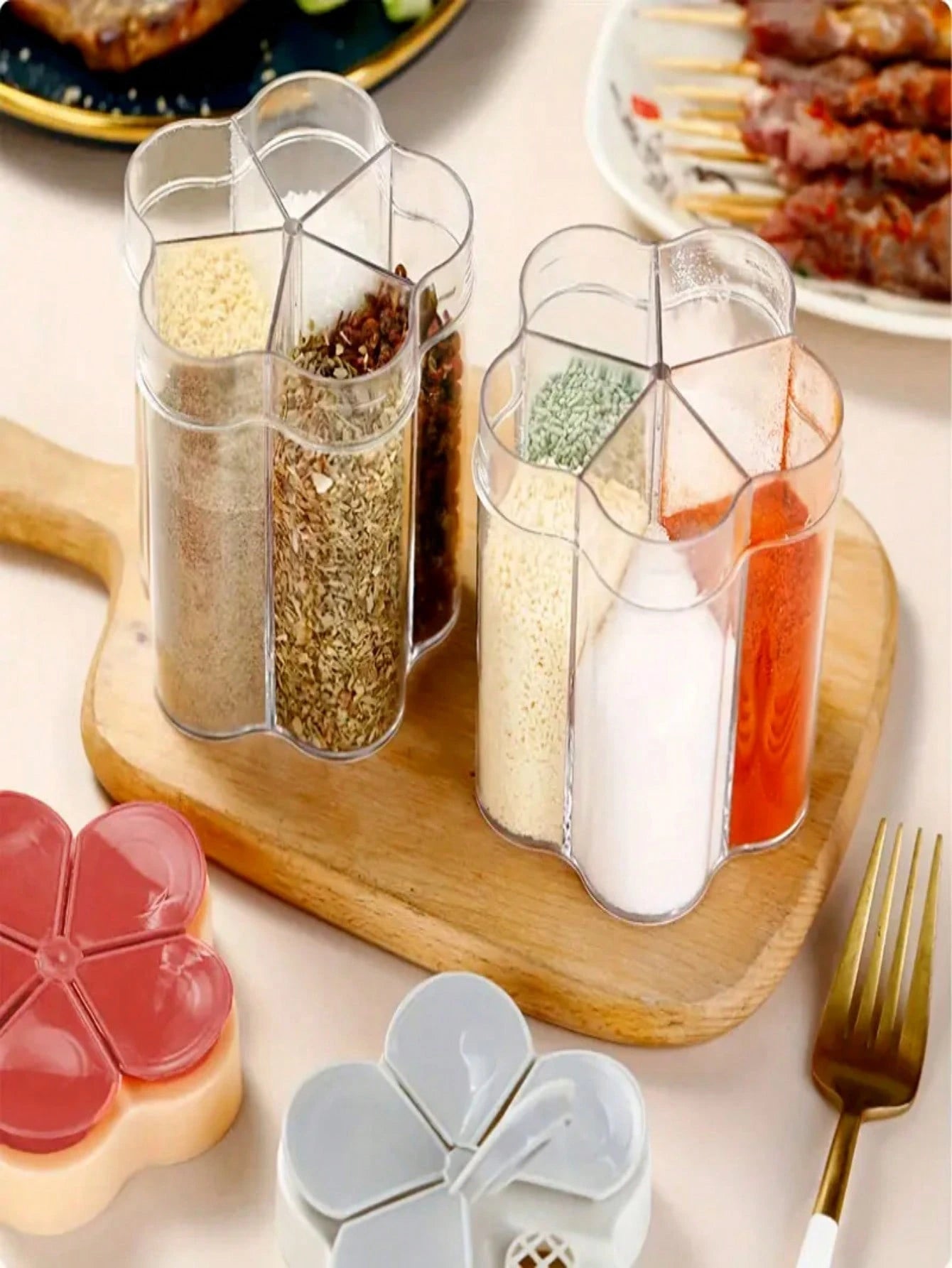 1pc Portable 5-In-1 Spice Container For Home Kitchen Use