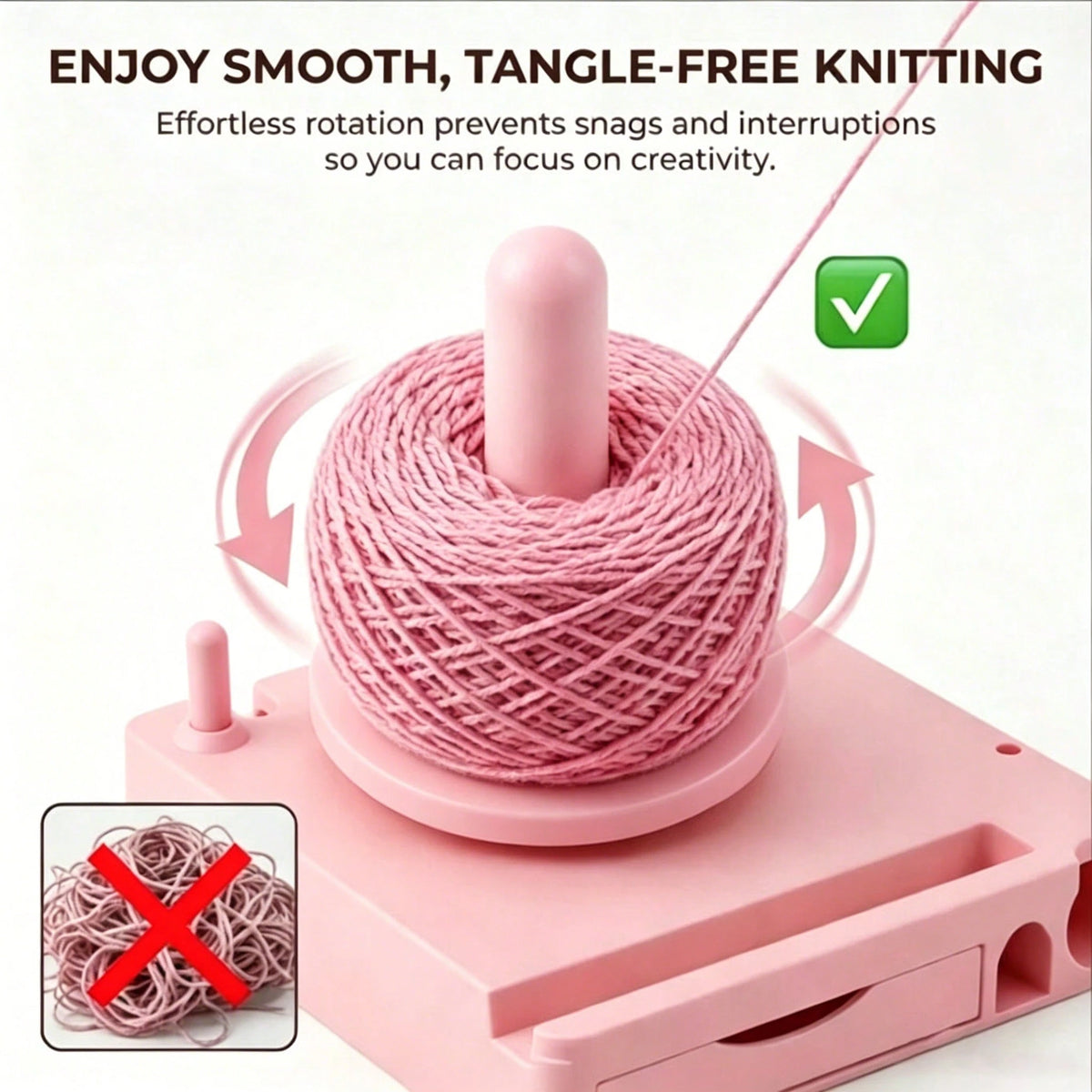 1pc Portable Multifunctional Yarn Winder With Phone Holder, Multifunctional Yarn Bowl With Detachable Spool Holder, Crochet Accessory Storage Box, Traveling Handcraft Yarn Management Tool, Plastic Yar