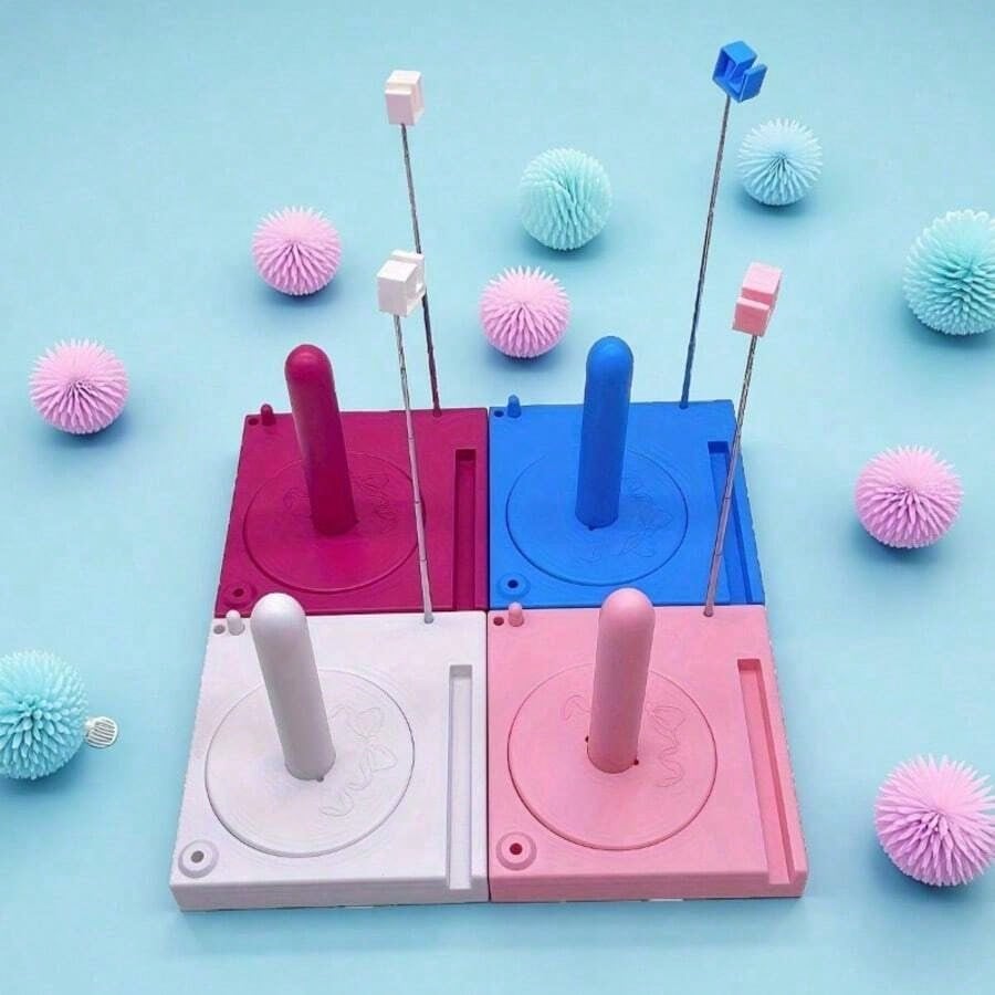 1pc Portable Multifunctional Yarn Winder With Phone Holder, Multifunctional Yarn Bowl With Detachable Spool Holder, Crochet Accessory Storage Box, Traveling Handcraft Yarn Management Tool, Plastic Yar