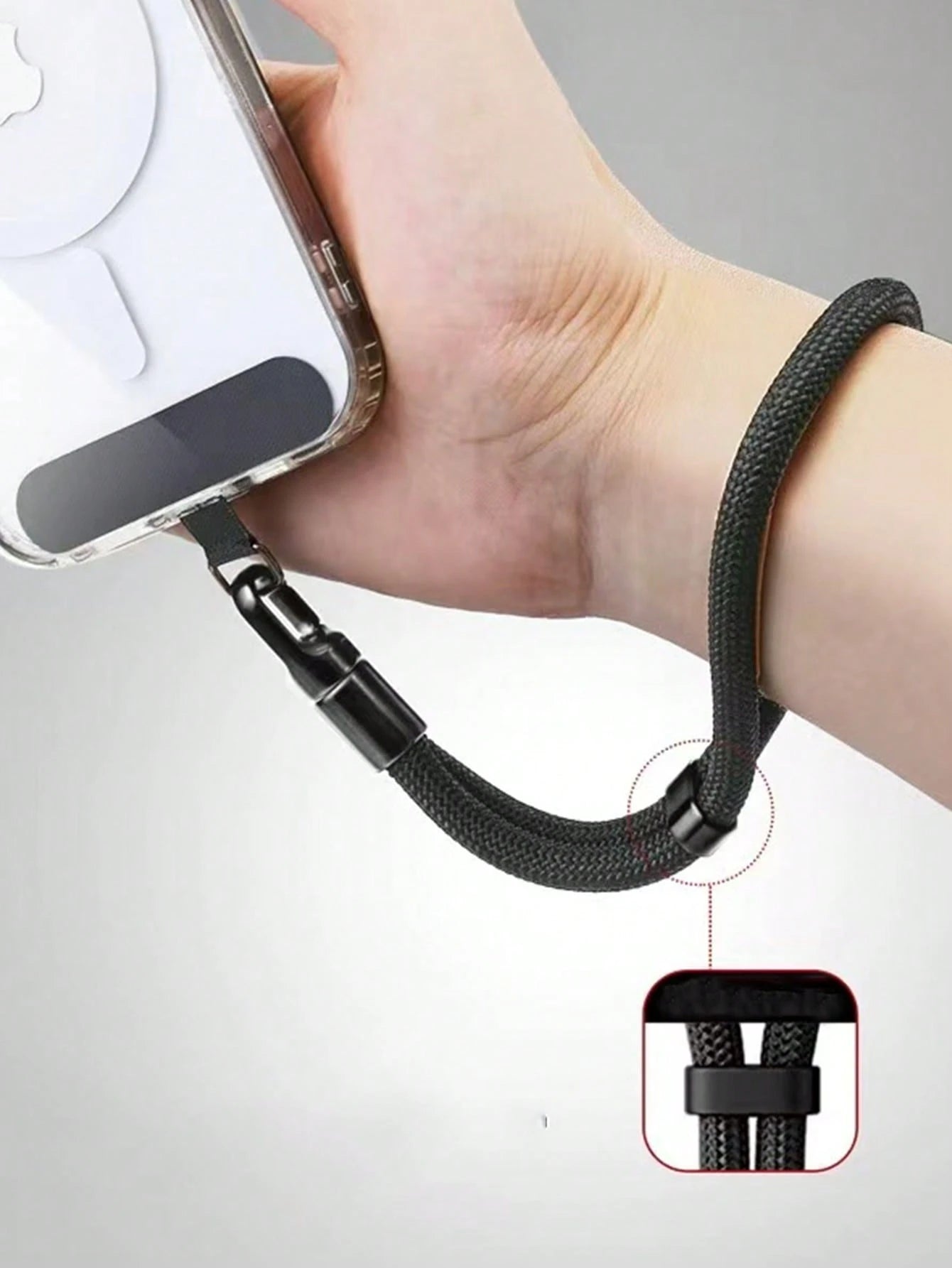 1pc Premium 360° Rotating Anti- Phone Lanyard, Adjustable Wrist Strap, Unisex Short Swivel Self-Locking Clip Wrist Cord