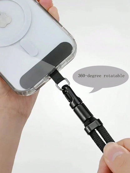 1pc Premium 360° Rotating Anti- Phone Lanyard, Adjustable Wrist Strap, Unisex Short Swivel Self-Locking Clip Wrist Cord