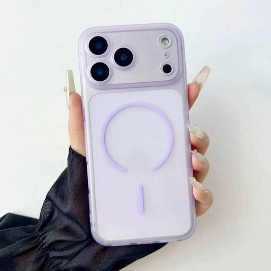 1pc Premium Minimalist Skin-Feel Semi-Transparent Purple Matte Phone Case Compatible With Apple 17 Pro Max Air 16 15 14 13 12 Proamx/Plus Supports Wireless Charging Magnetic Matte Semi-Transparent Sho