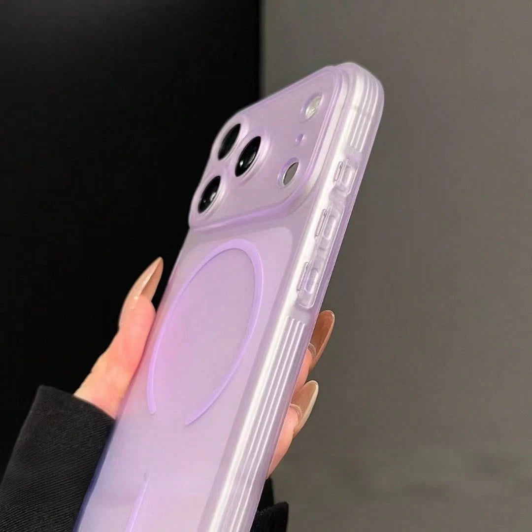 1pc Premium Minimalist Skin-Feel Semi-Transparent Purple Matte Phone Case Compatible With Apple 17 Pro Max Air 16 15 14 13 12 Proamx/Plus Supports Wireless Charging Magnetic Matte Semi-Transparent Sho
