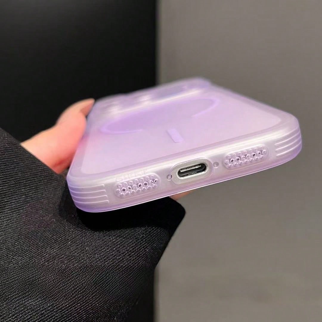 1pc Premium Minimalist Skin-Feel Semi-Transparent Purple Matte Phone Case Compatible With Apple 17 Pro Max Air 16 15 14 13 12 Proamx/Plus Supports Wireless Charging Magnetic Matte Semi-Transparent Sho