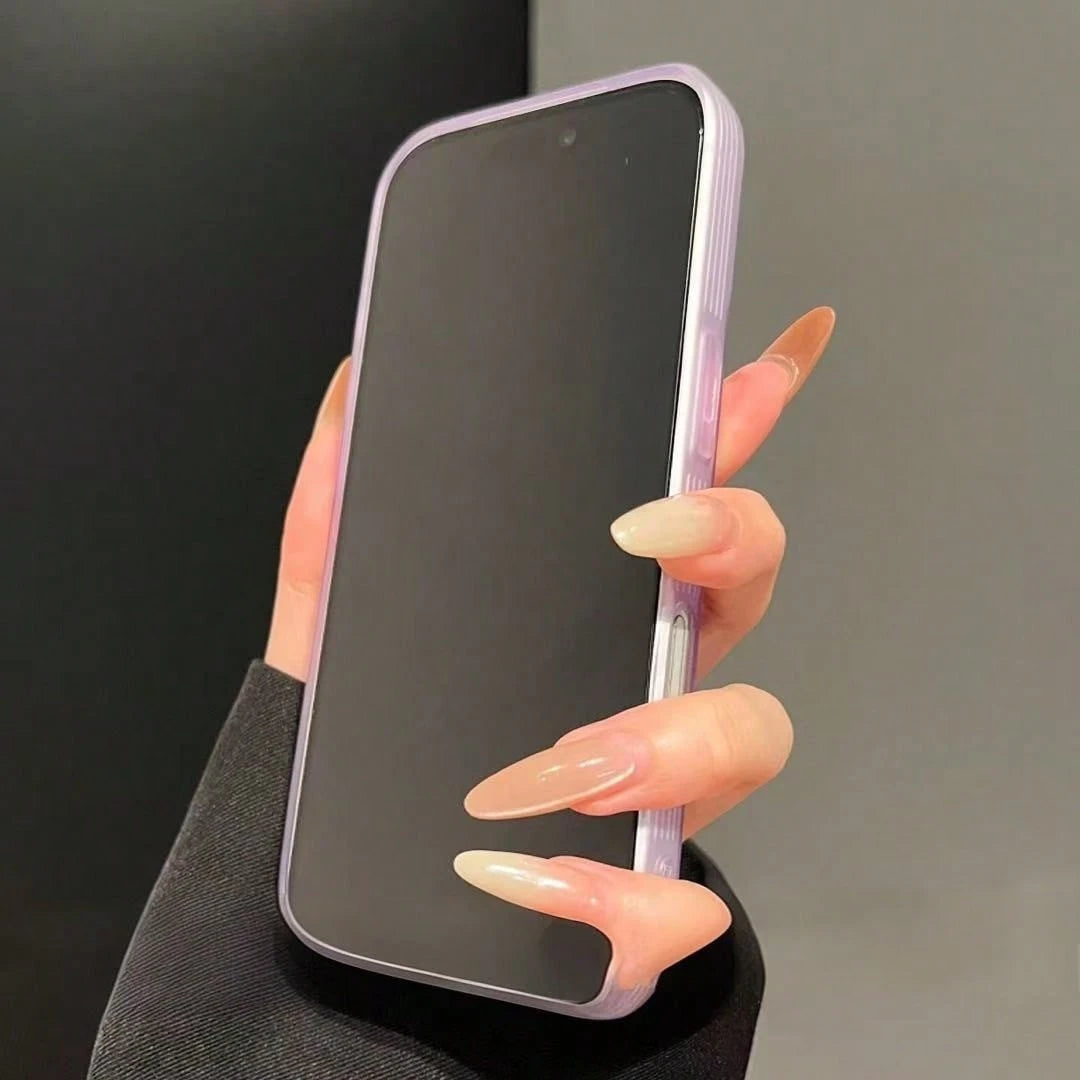 1pc Premium Minimalist Skin-Feel Semi-Transparent Purple Matte Phone Case Compatible With Apple 17 Pro Max Air 16 15 14 13 12 Proamx/Plus Supports Wireless Charging Magnetic Matte Semi-Transparent Sho