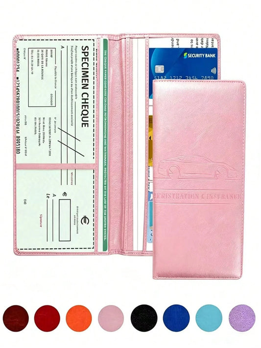 1pc PU Leather Car Registration And Insurance Card Holder, Car Registration And Insurance Card Holder, Car Document Storage Box Glove Box Organizer Car Insurance Folder, Unisex Car Glove Box Organizer