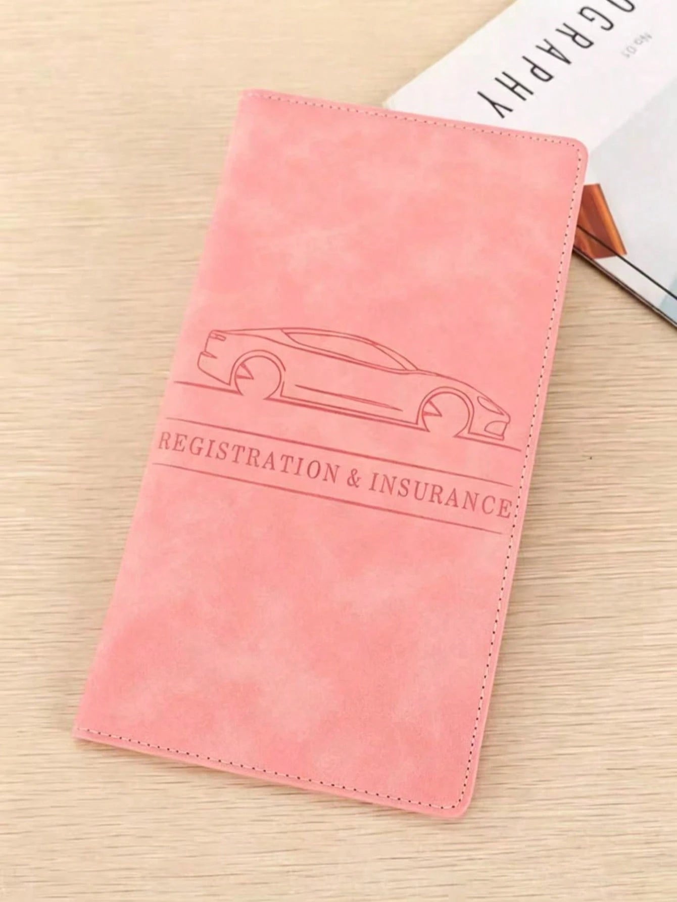 1pc PU Leather Car Registration And Insurance Card Holder, Car Registration And Insurance Card Holder, Car Document Storage Box Glove Box Organizer Car Insurance Folder, Unisex Car Glove Box Organizer