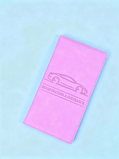 1pc PU Leather Car Registration And Insurance Card Holder, Car Registration And Insurance Card Holder, Car Document Storage Box Glove Box Organizer Car Insurance Folder, Unisex Car Glove Box Organizer