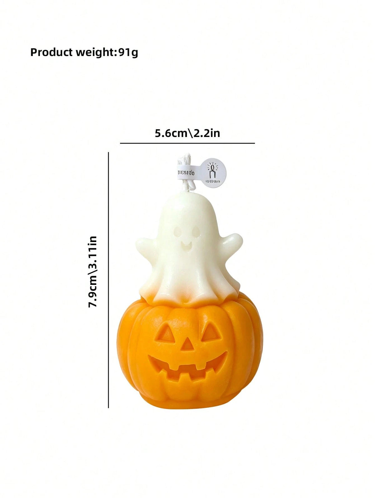 1pc Pumpkin Ghost Shaped Candle, Halloween Theme Pumpkin Ghost Design- Aromatherapy- Smokeless, Long Lasting Fragrance, Suitable For Home Decor, Perfect For Bedroom Environment And DIY Gifts. Suitab