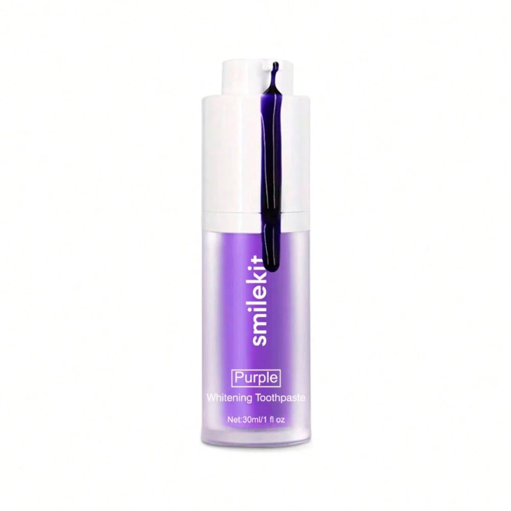 1pc Purple Teeth Whitening Toothpaste, Mint Flavor, Teeth Whitening, Fresh Breath, Deep Cleaning, Travel Size 30ml