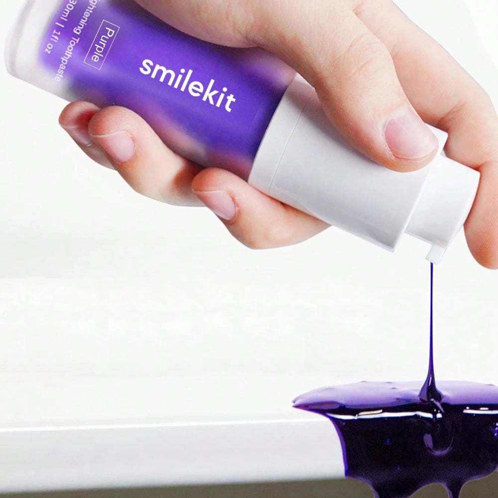 1pc Purple Teeth Whitening Toothpaste, Mint Flavor, Teeth Whitening, Fresh Breath, Deep Cleaning, Travel Size 30ml