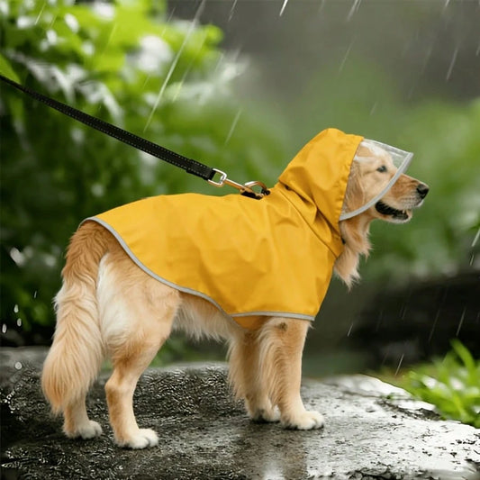 1pc PVC Yellow Thin Pet Full Body Raincoat, Keeps Pet Fur Dry During Rain