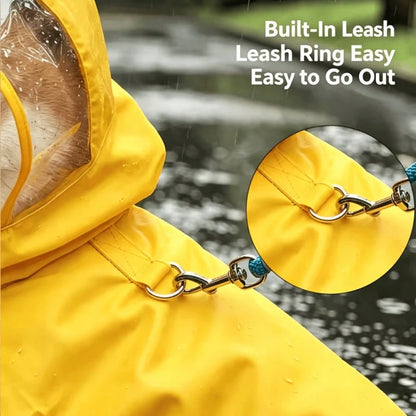 1pc PVC Yellow Thin Pet Full Body Raincoat, Keeps Pet Fur Dry During Rain