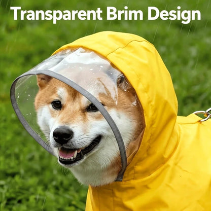 1pc PVC Yellow Thin Pet Full Body Raincoat, Keeps Pet Fur Dry During Rain