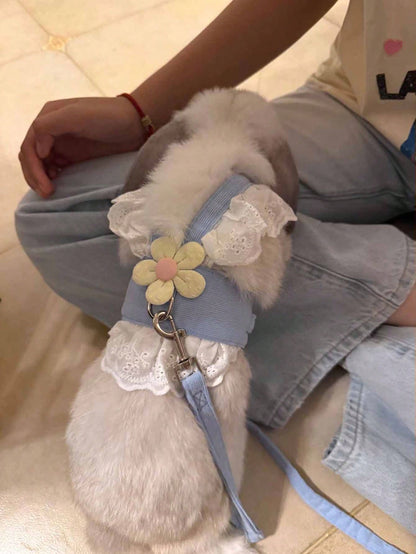 1pc Rabbit & Flower Decor Chest Strap Leash, Outdoor Pet Escape Prevention Clothing Chest Strap